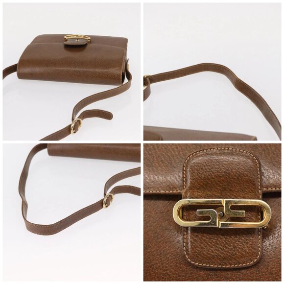 GUCCI Shoulder Bag Leather Brown Gold Auth am9842 - Picture 16 of 16